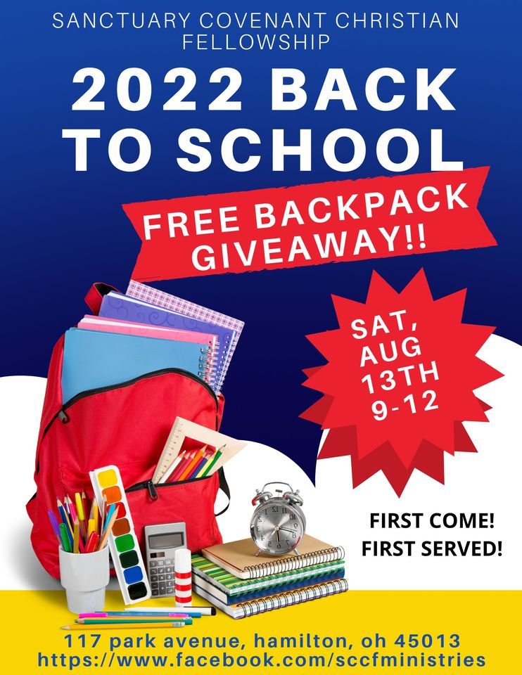 2022 Back2School Backpack Giveaway!, 117 Park Ave, Hamilton, OH 45013