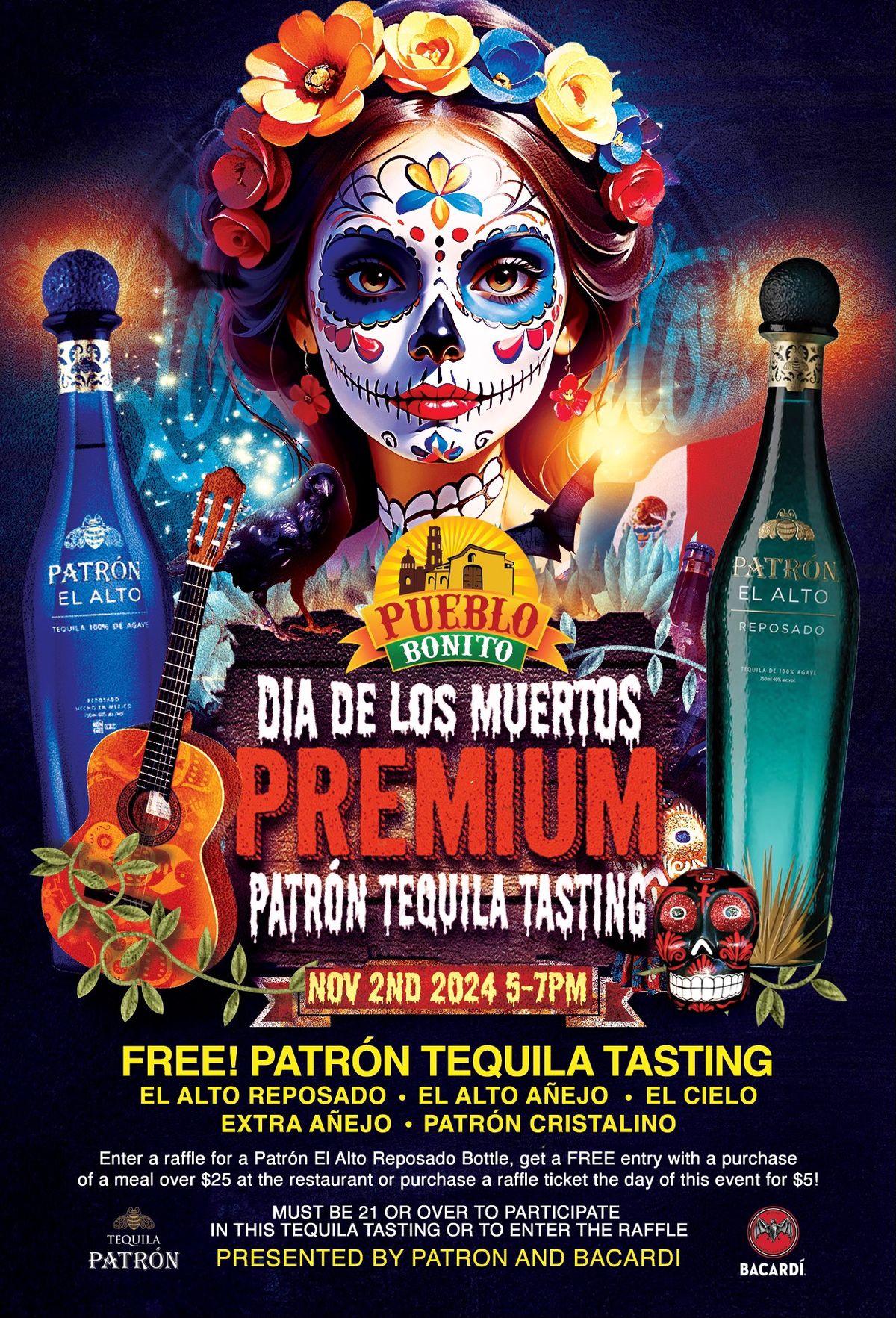 Dia de Los Muertos (Day of the Dead) FREE Patron Tequila Tasting & Costume Party