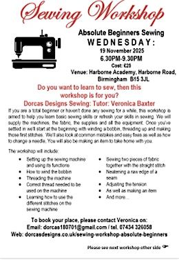 Absolute Beginners Sewing Workshop