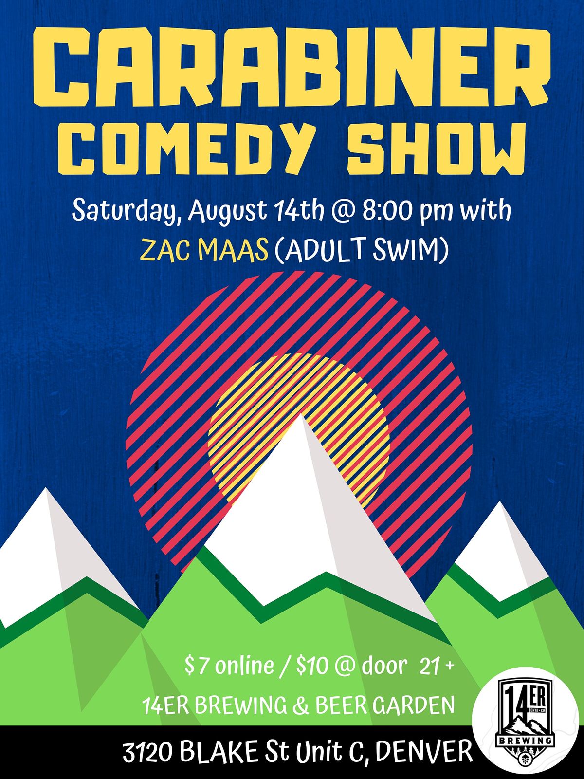 Carabiner Comedy Show 14er Brewing Beer Garden Denver 14 August 2021 Bridgetown Comedy Festival 2022
