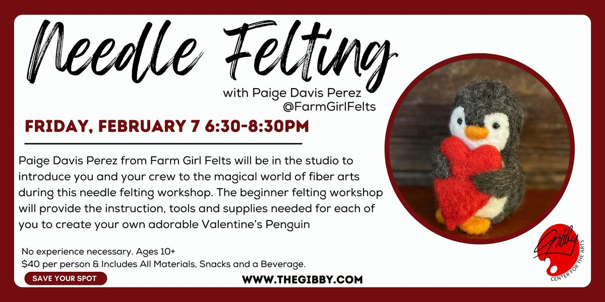 Needle Felting - Pippin the Valentine Penguin