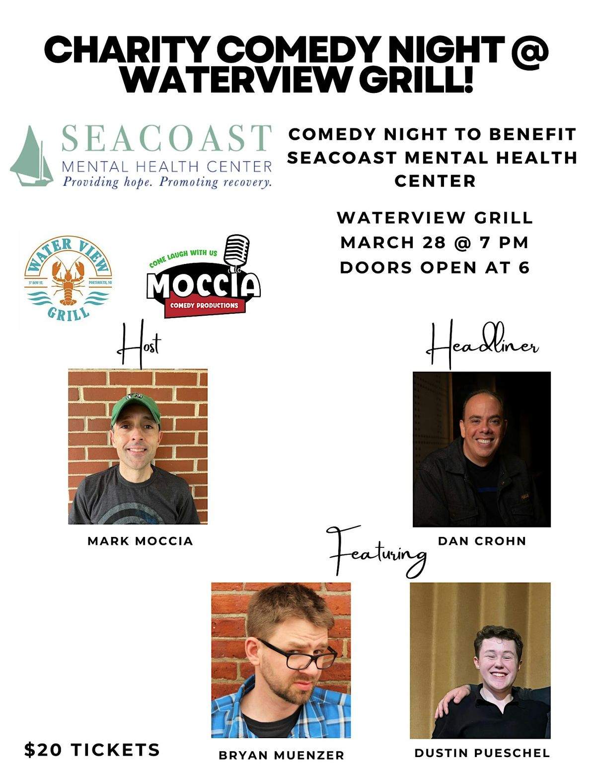 21+ Charity Comedy Night to Benefit the Seacoast Mental Health Center!