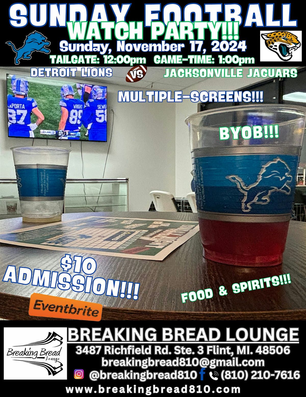 DETROIT LIONS vs. JACKSONVILLE JAGUARS (WATCH-PARTY)