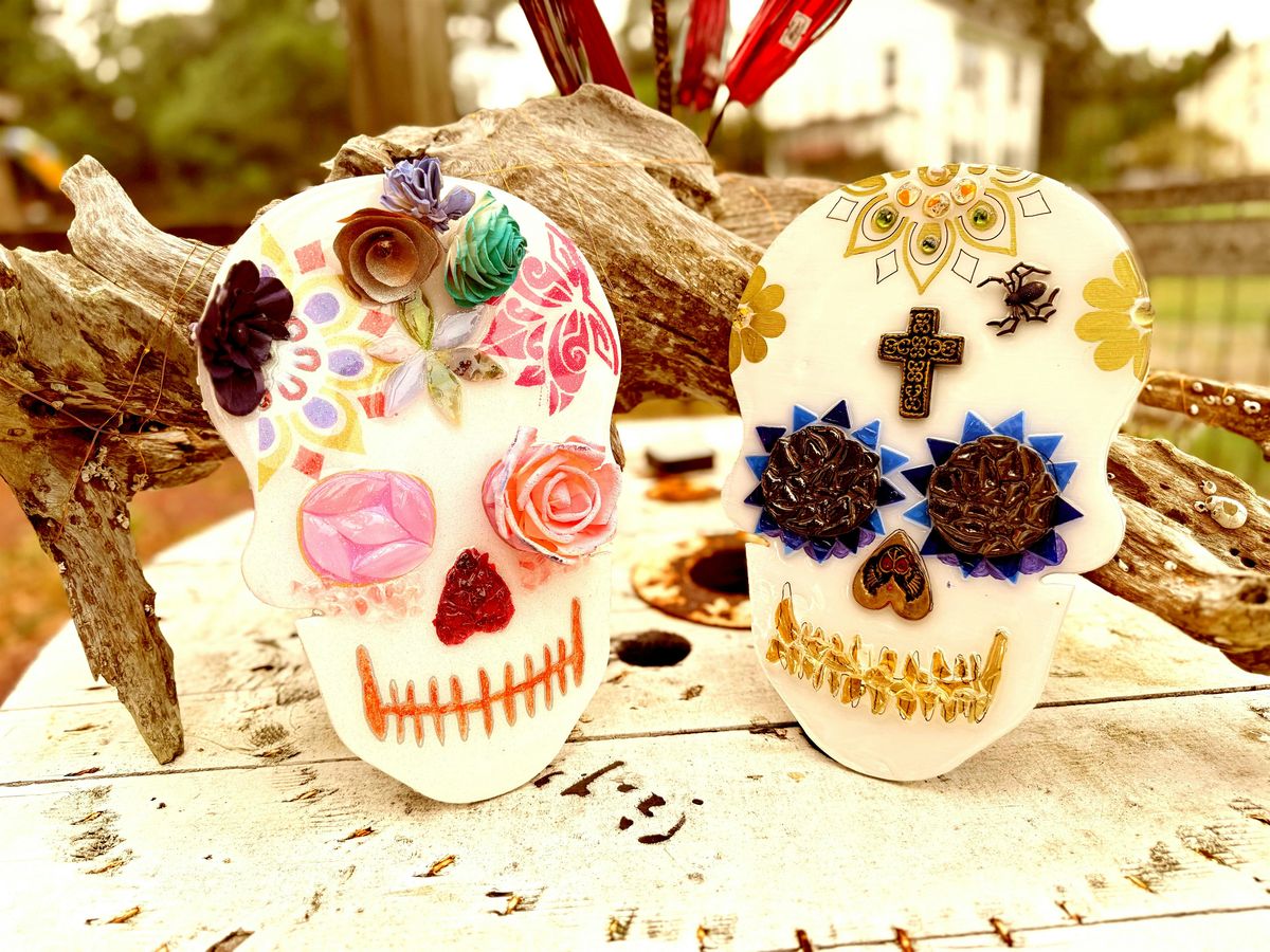 Mixed Media Skull Plaque