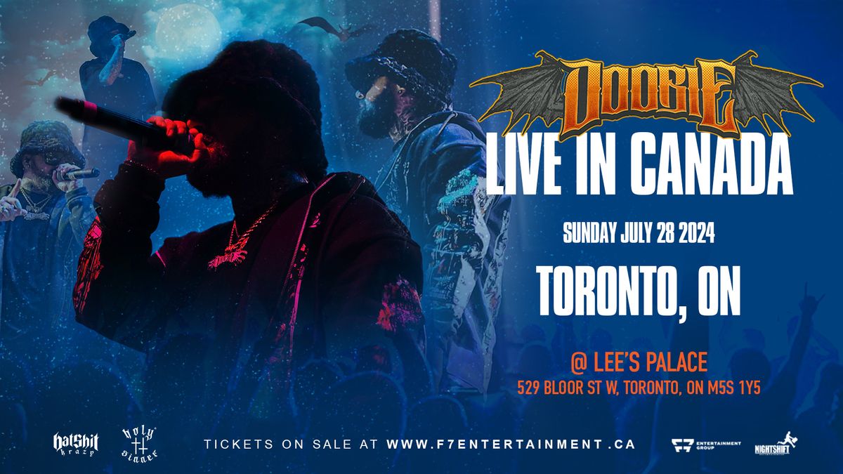 DOOBIE - Toronto, ON - July 28 @ Lee's Palace *NEW DATE*