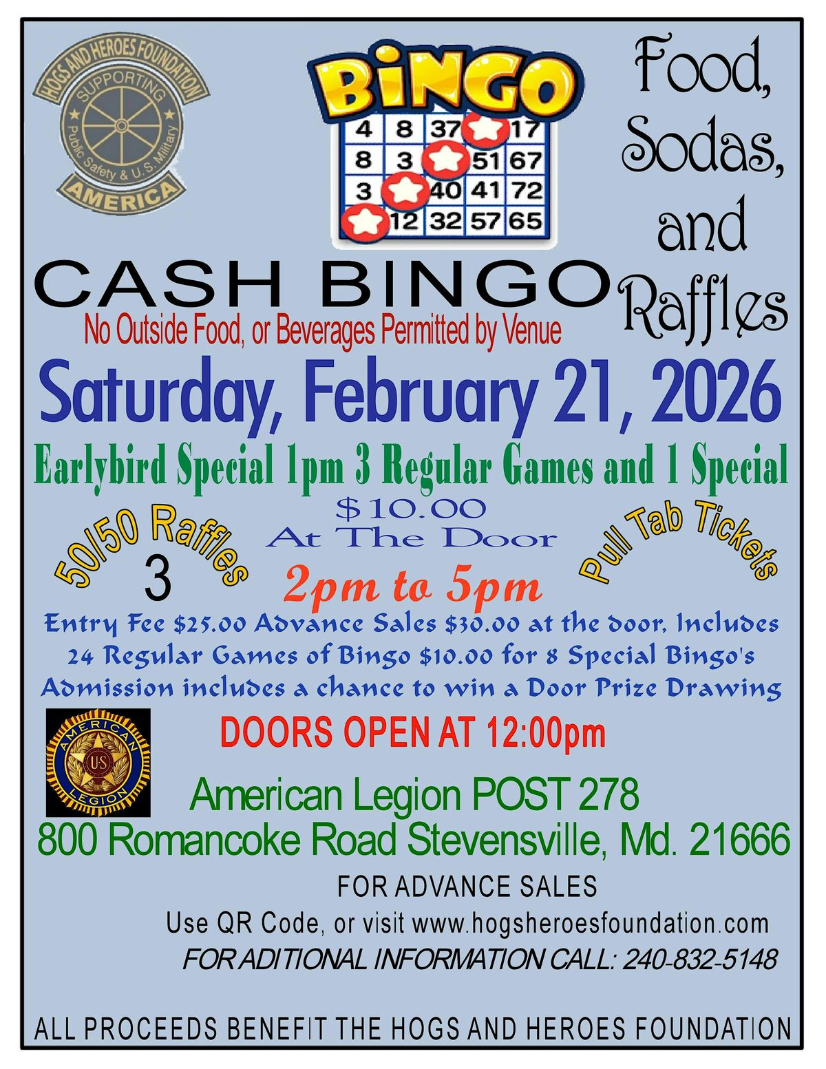 Hogs and Heroes Cash Bingo