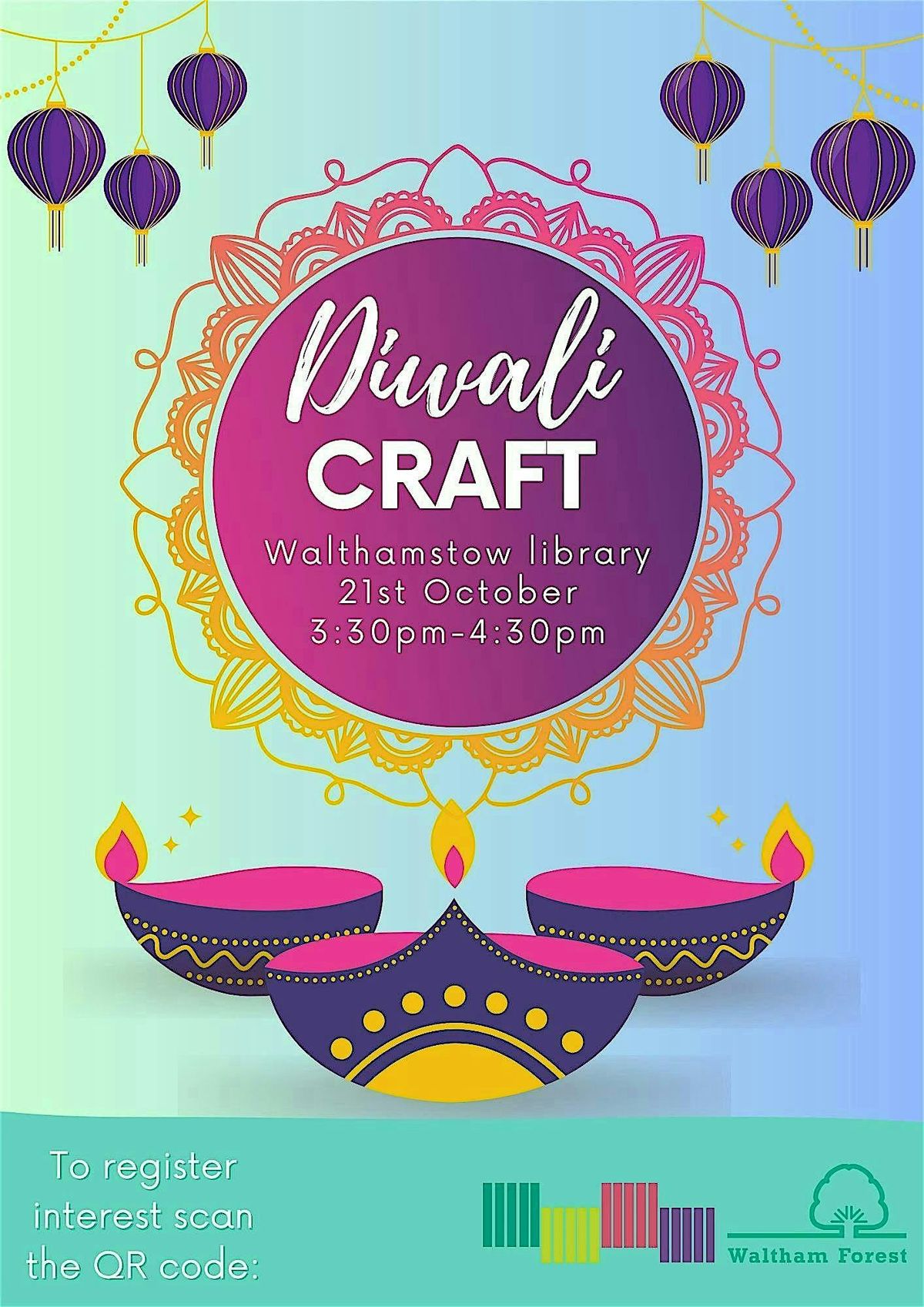 Diwali Kid's craft at Hale End library
