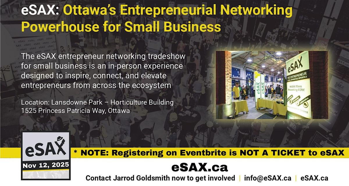 November 12, 2025 eSAX Entrepreneur Networking Tradeshow