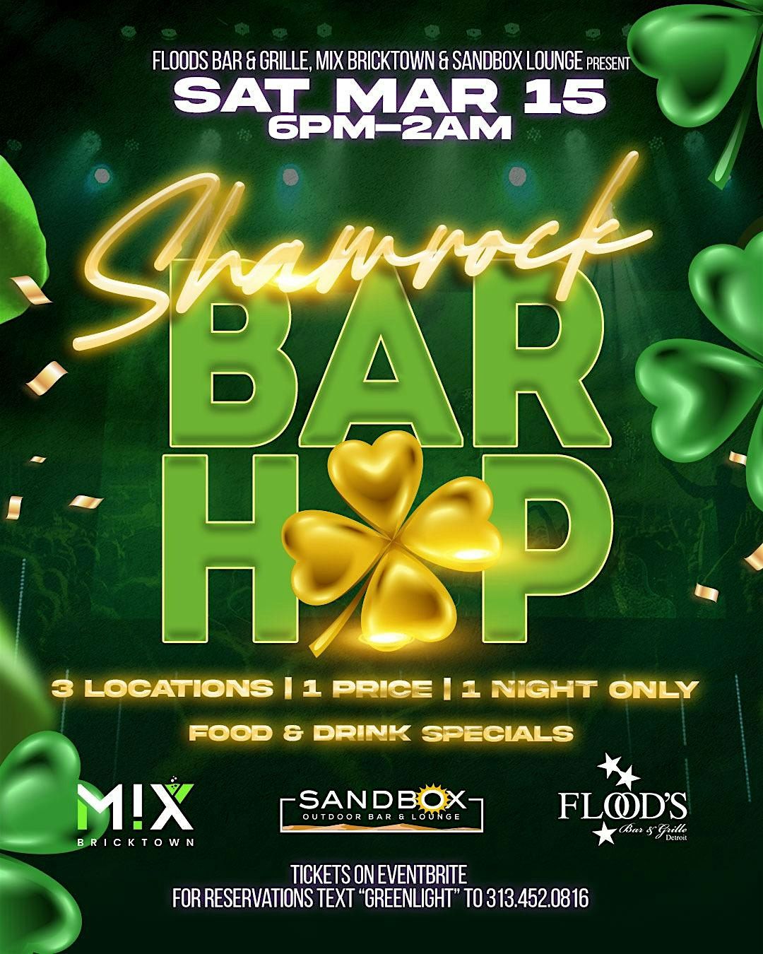 Shamrock Bar Hop 2025: 3 Locations, 1 Price!