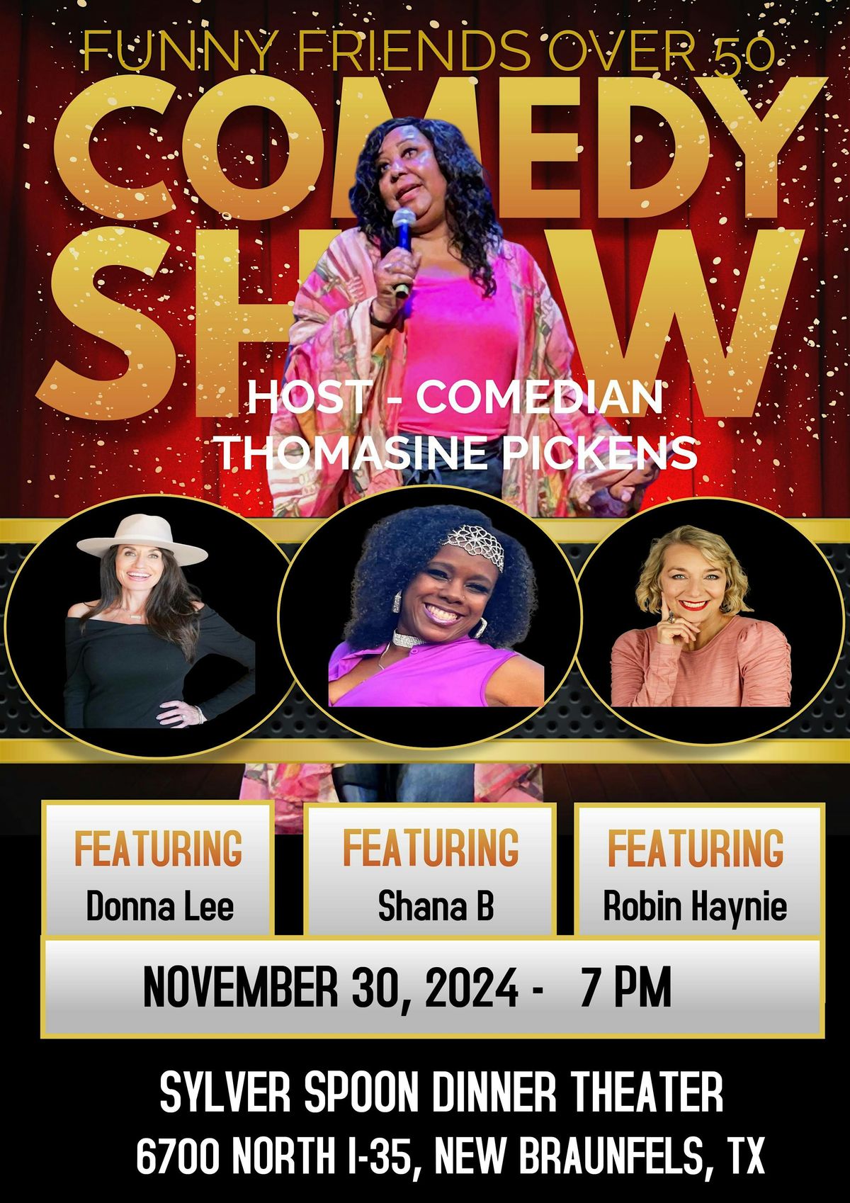 Funny People Over 50 Comedy Show at Sylver Spoon Dinner Theater