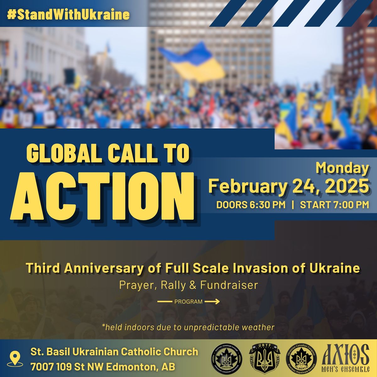 Global Action: Third Anniversary of War in Ukraine Rally (Edmonton)