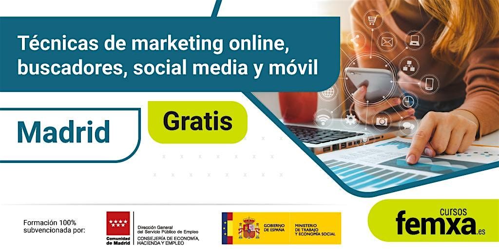 Curso gratuito: T\u00e9cnicas de marketing online, social media y m\u00f3vil