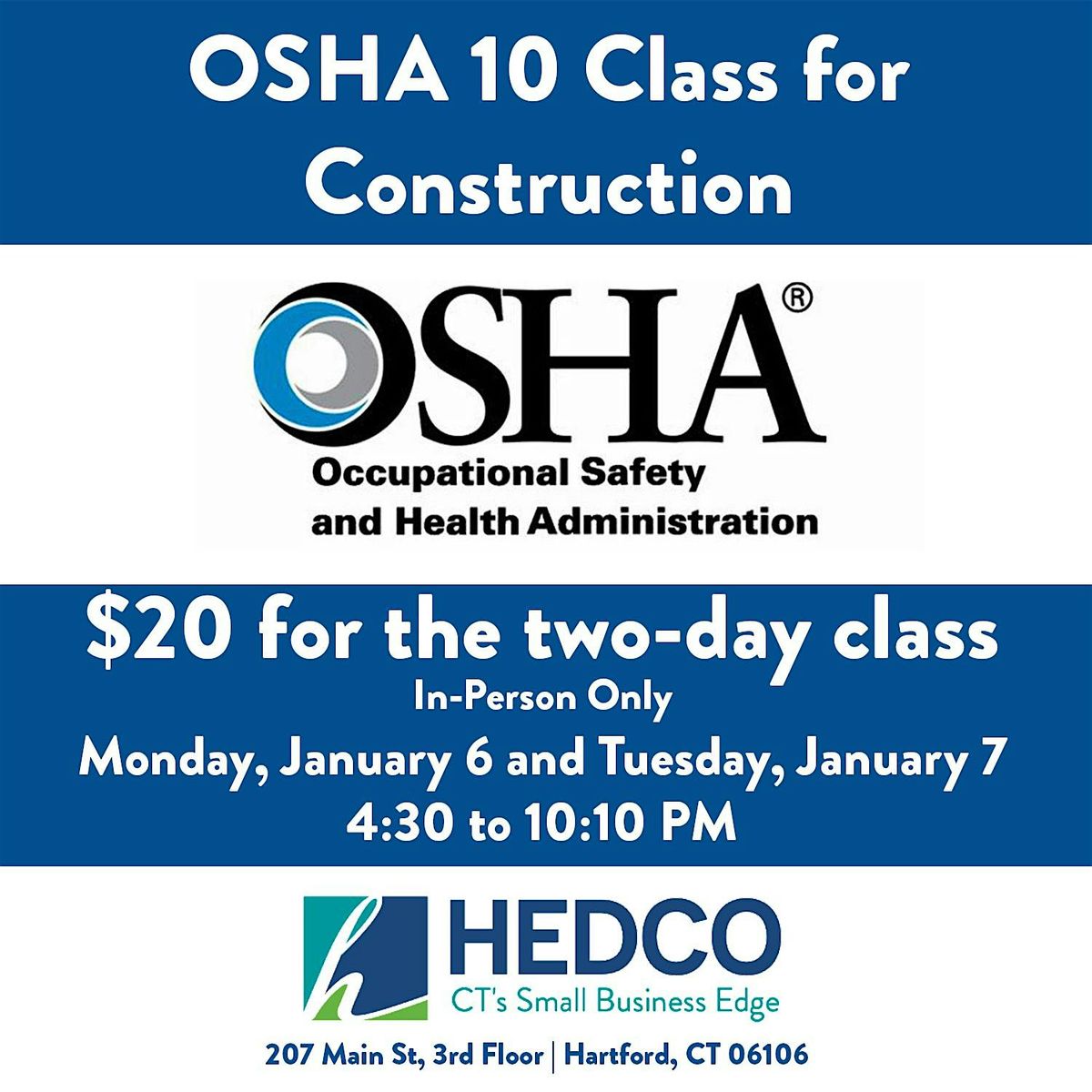 January OSHA 10-Hour Construction Training Class