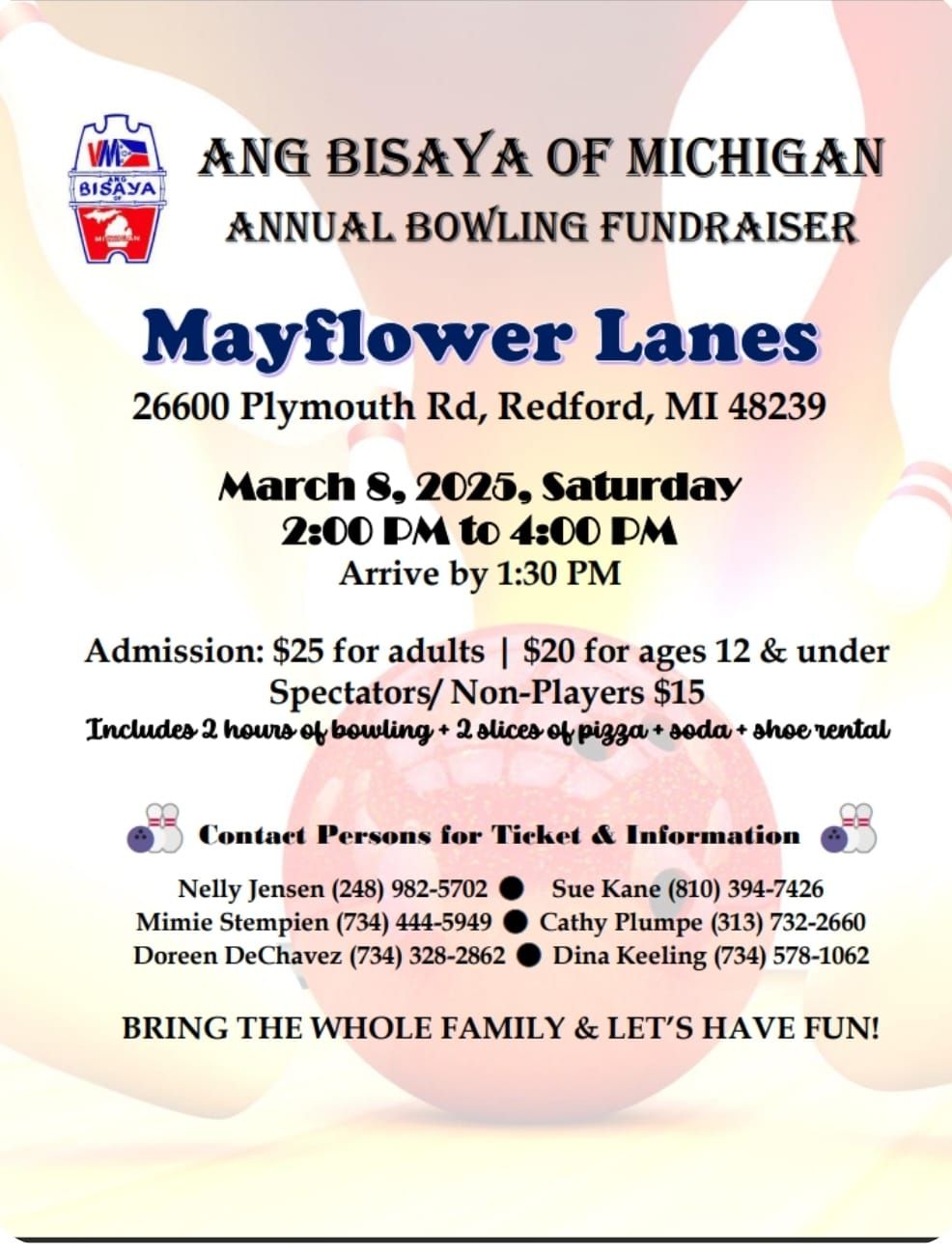 ABM ANNUAL BOWLING FUNDRAISING