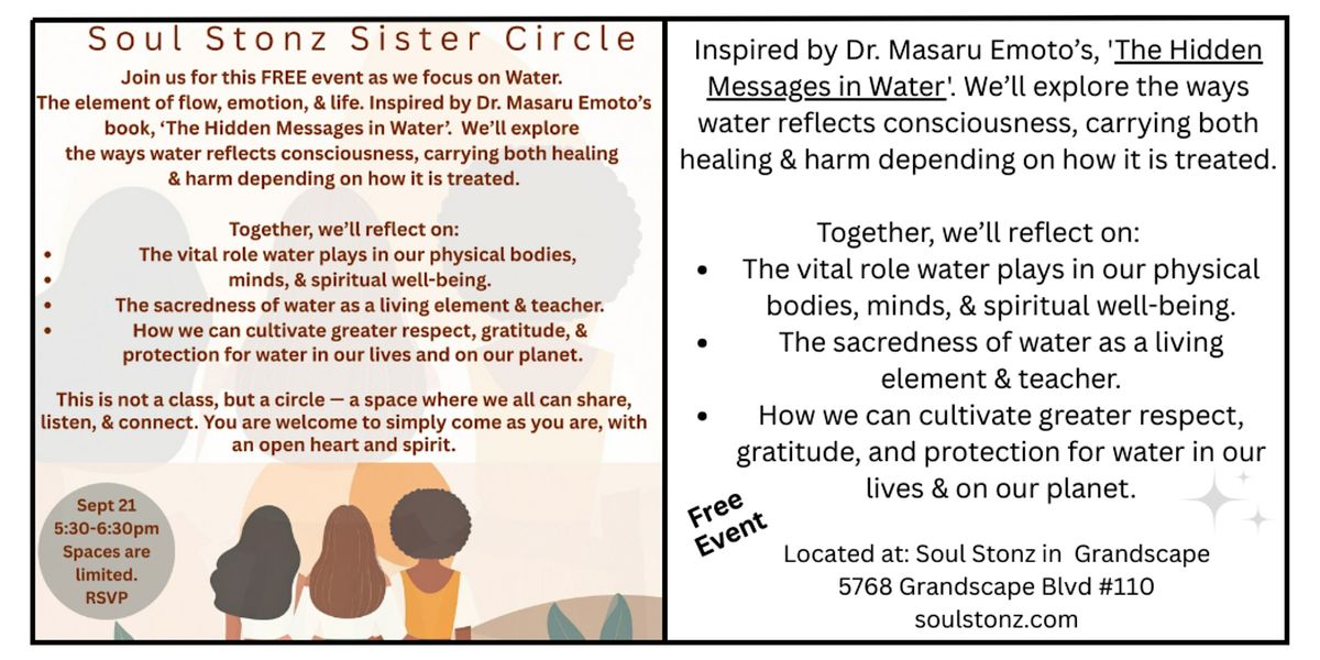 The Spirit of Water: A Sacred Sister Circle at Soul Stonz