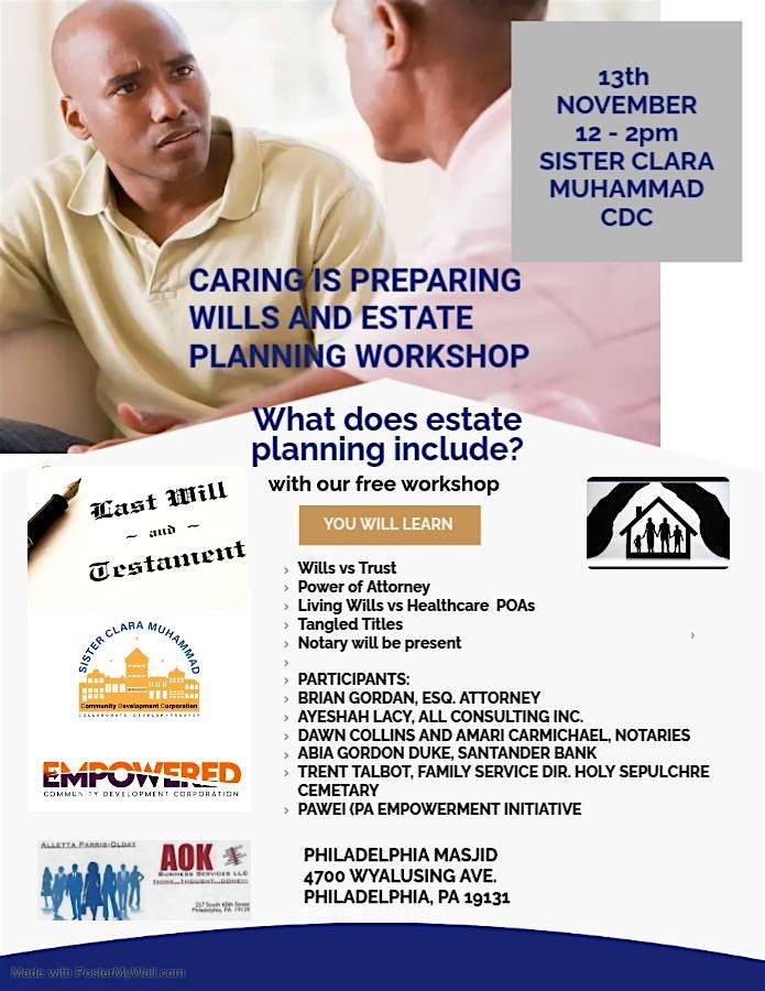 Caring is Preparing Wills and Estate Planning Workshop