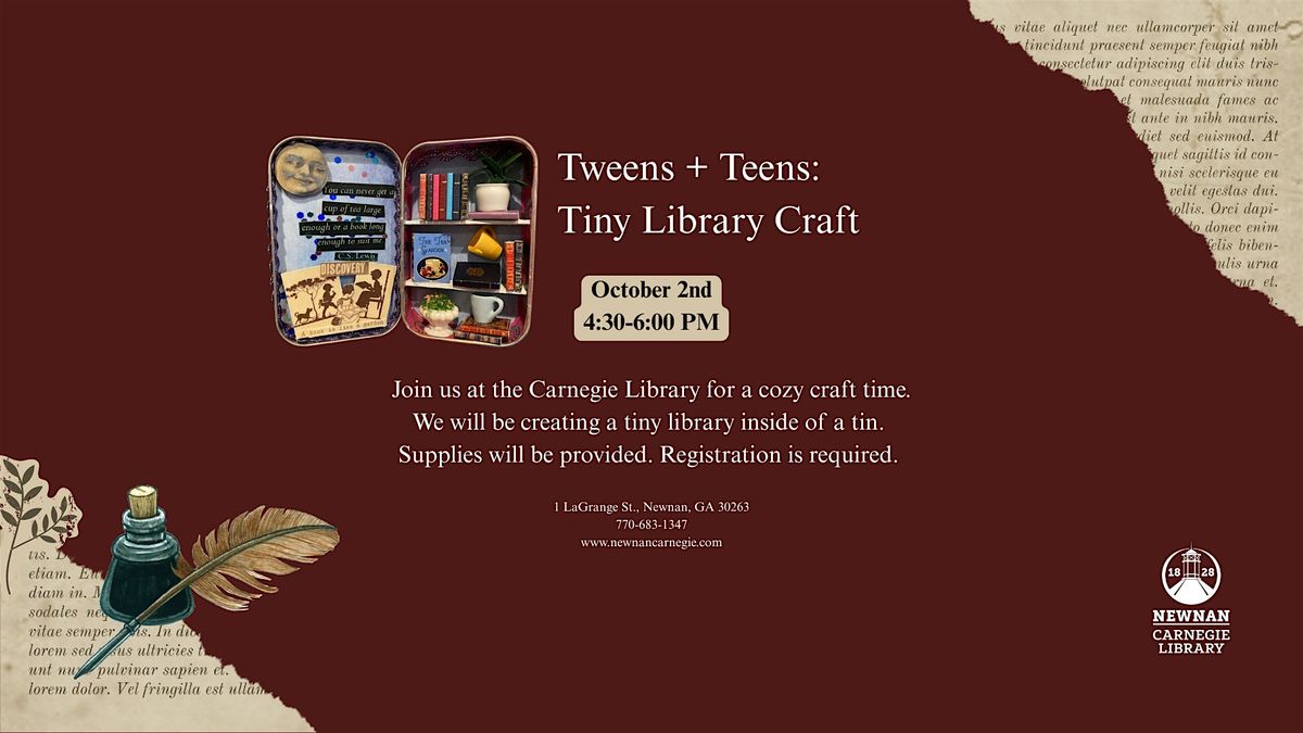 Tweens + Teens: Tiny Library Craft