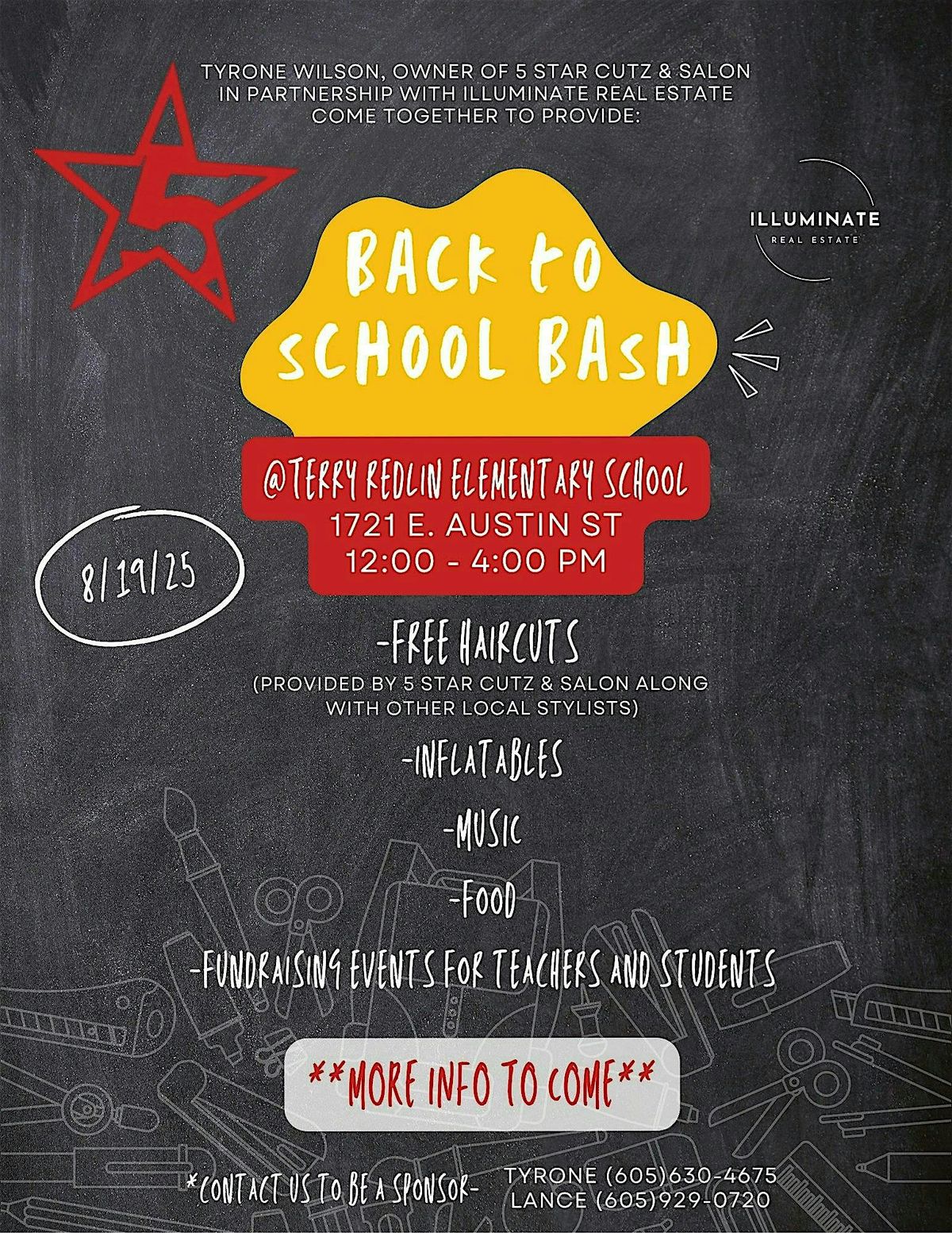 Back To School Bash (Free Haircuts & More) Sponsored by 5 Star Cutz