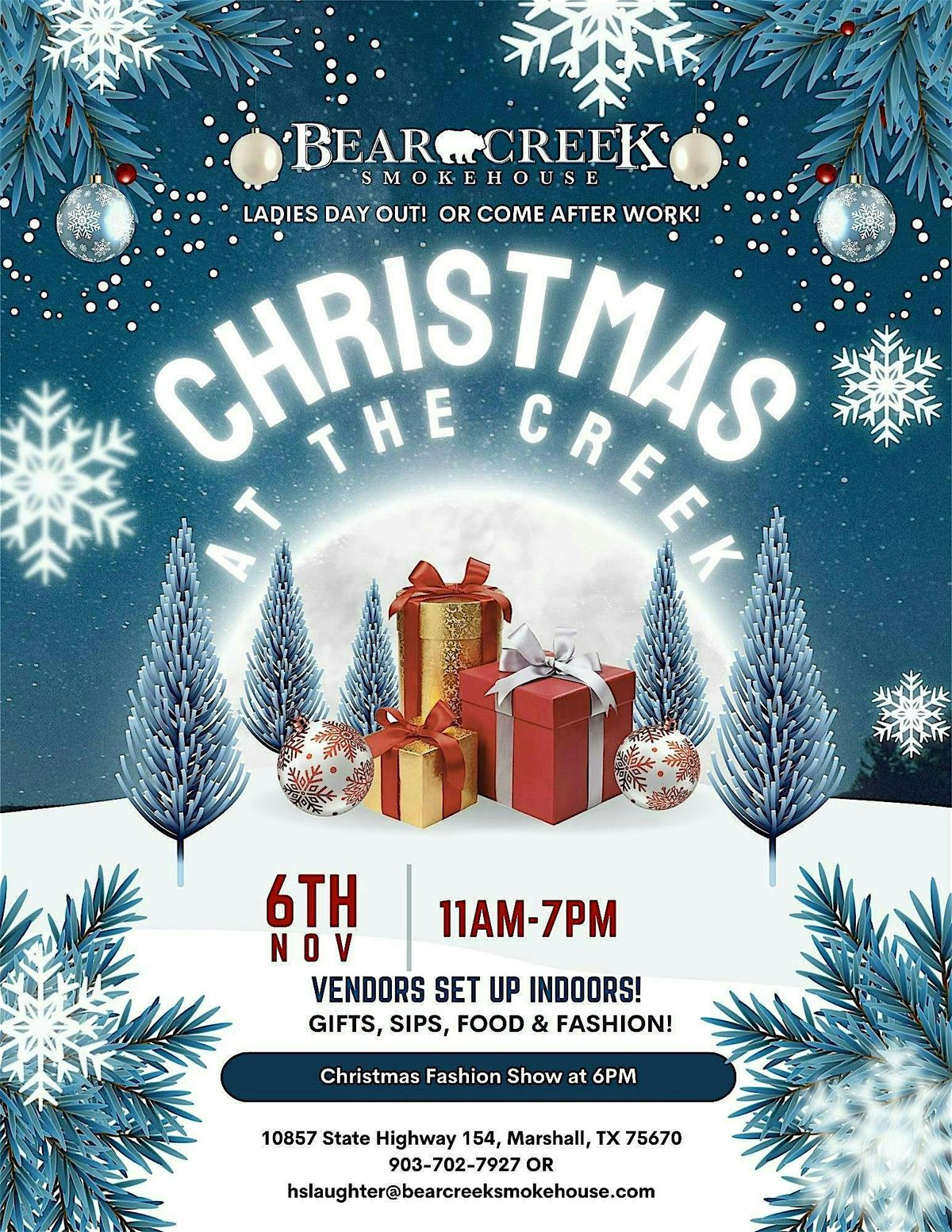 Christmas at the Creek - Gifts, Sips, Food & Fashion