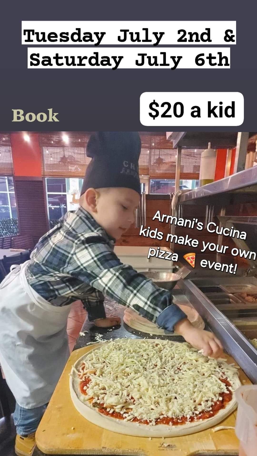 kids make and eat your own pizza night with Armani , 1920 14th ave
