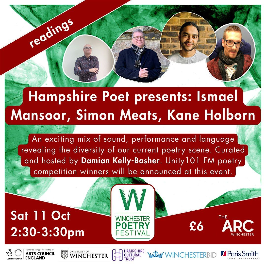 Hampshire Poet presents: Ismael Mansoor, Simon Meats, Dr Kane Holborn