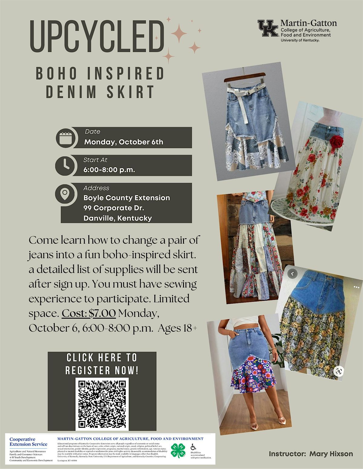 Upcycled Boho Denim Skirt