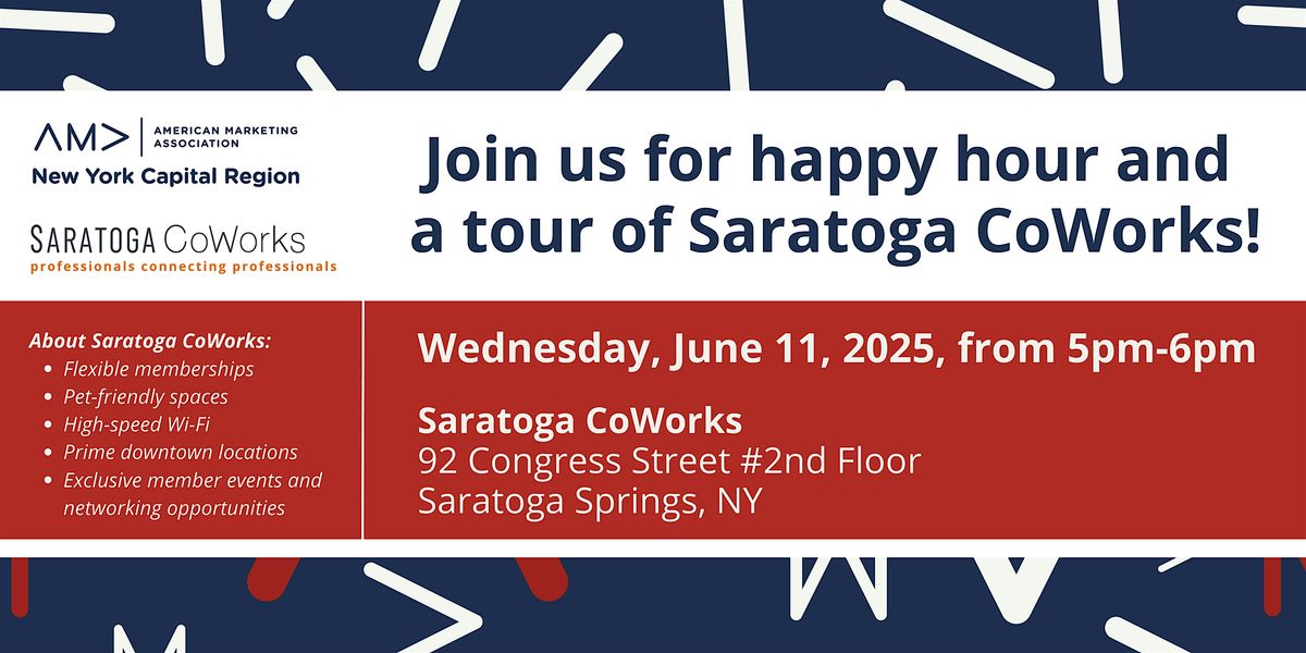 Happy Hour and Tour of Saratoga CoWorks with AMA New York Capital Region