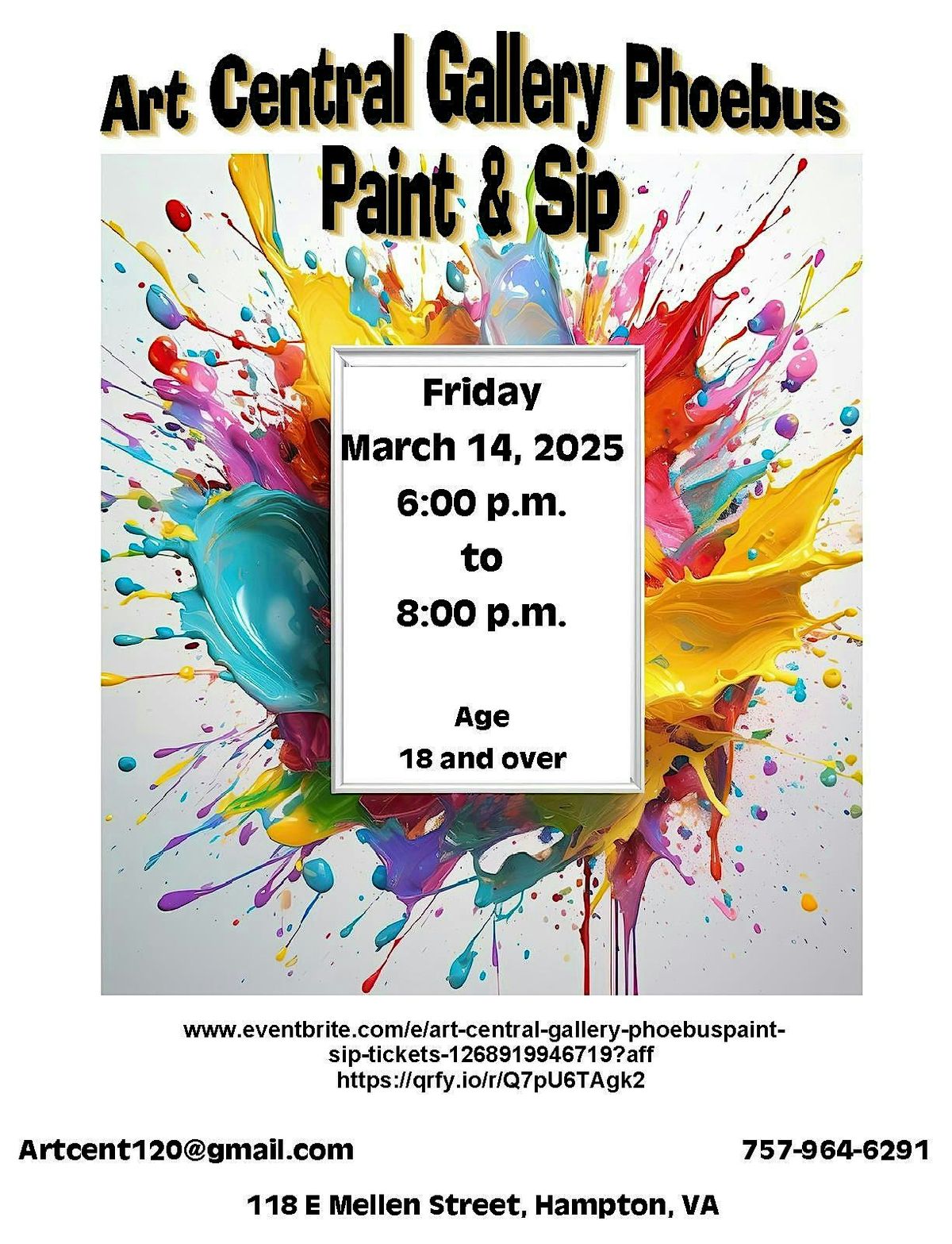 Art Central Gallery Phoebus Paint & Sip