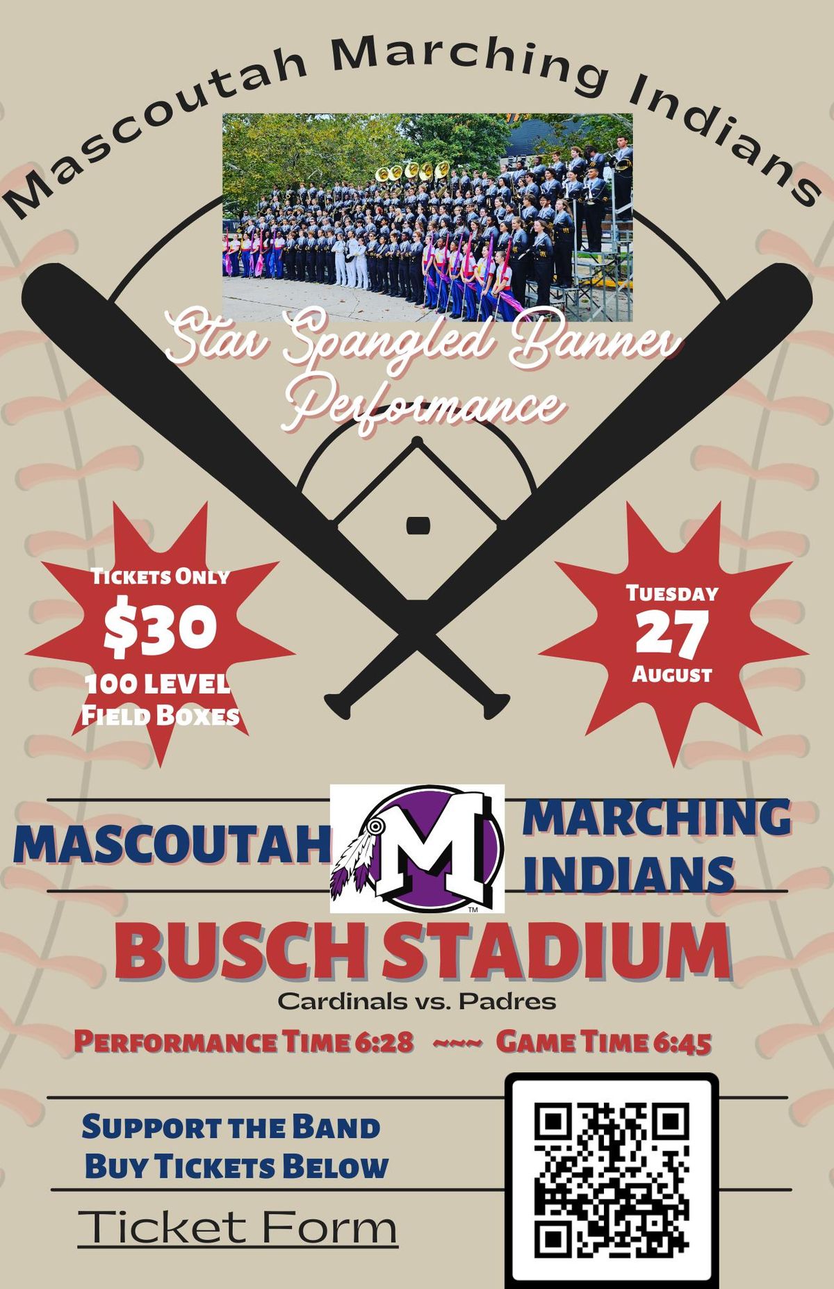 Mascoutah Marching Indians Day at Busch Stadium