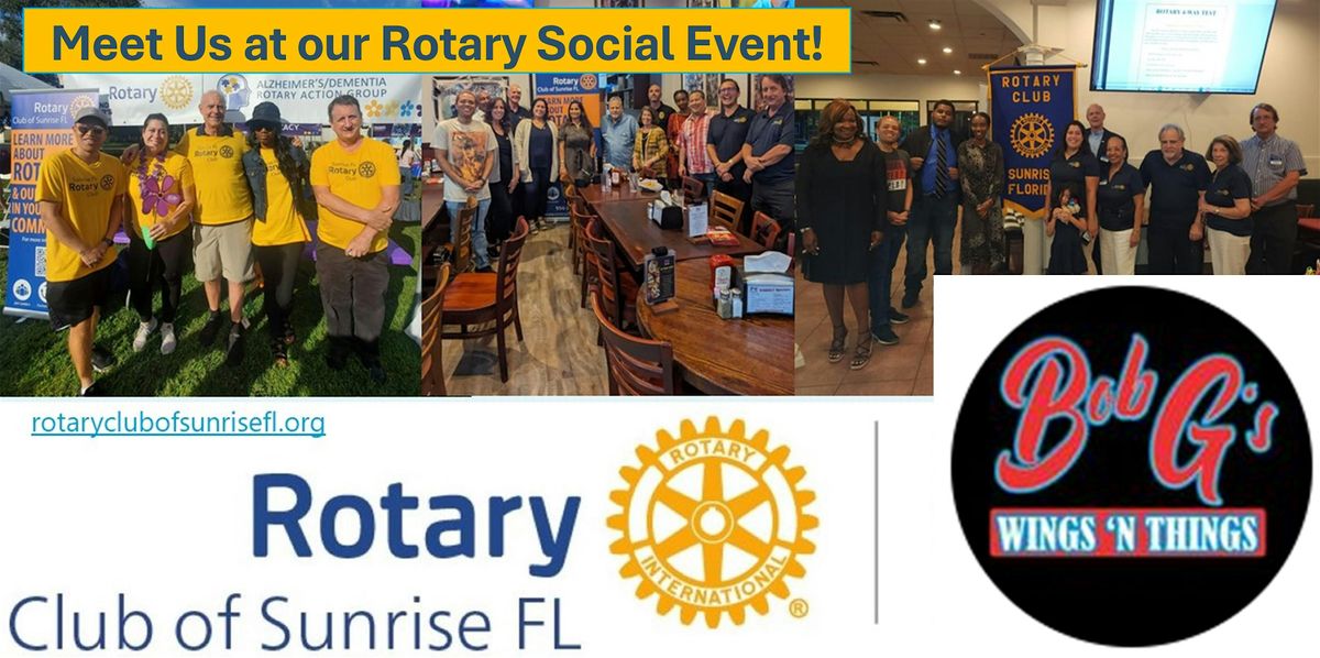 Sunrise Rotary Social Event at Bob G's Wings and Things