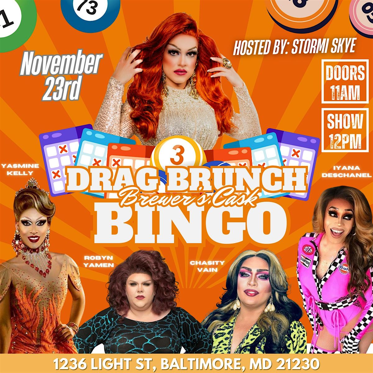 Brewer's Cask November Drag Brunch Bingo