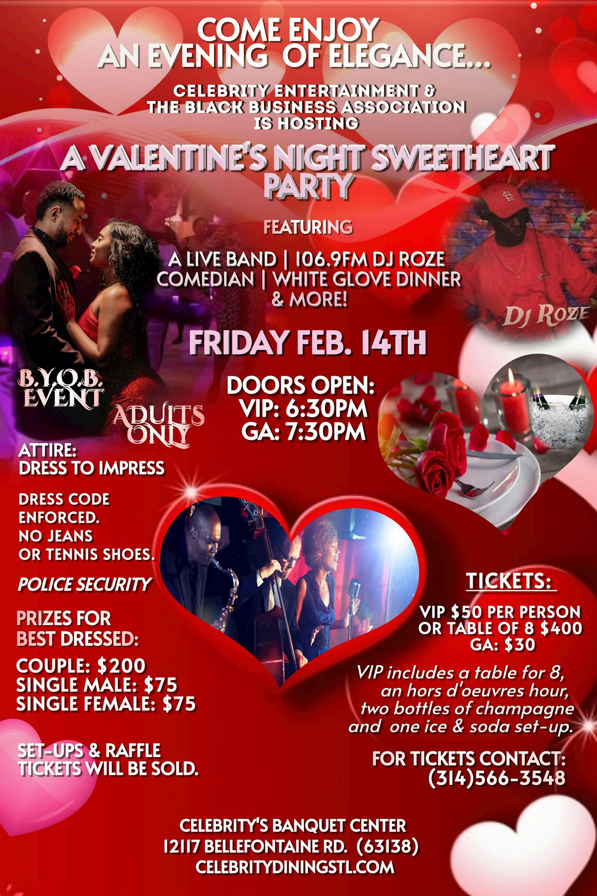 CELEBRITY ENTERTAINMENT VALENTINE'S SWEETHEART PARTY