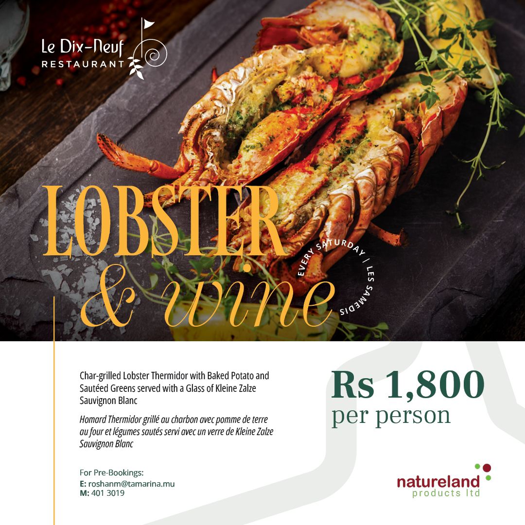 Lobster & Wine Experience Every Saturday 