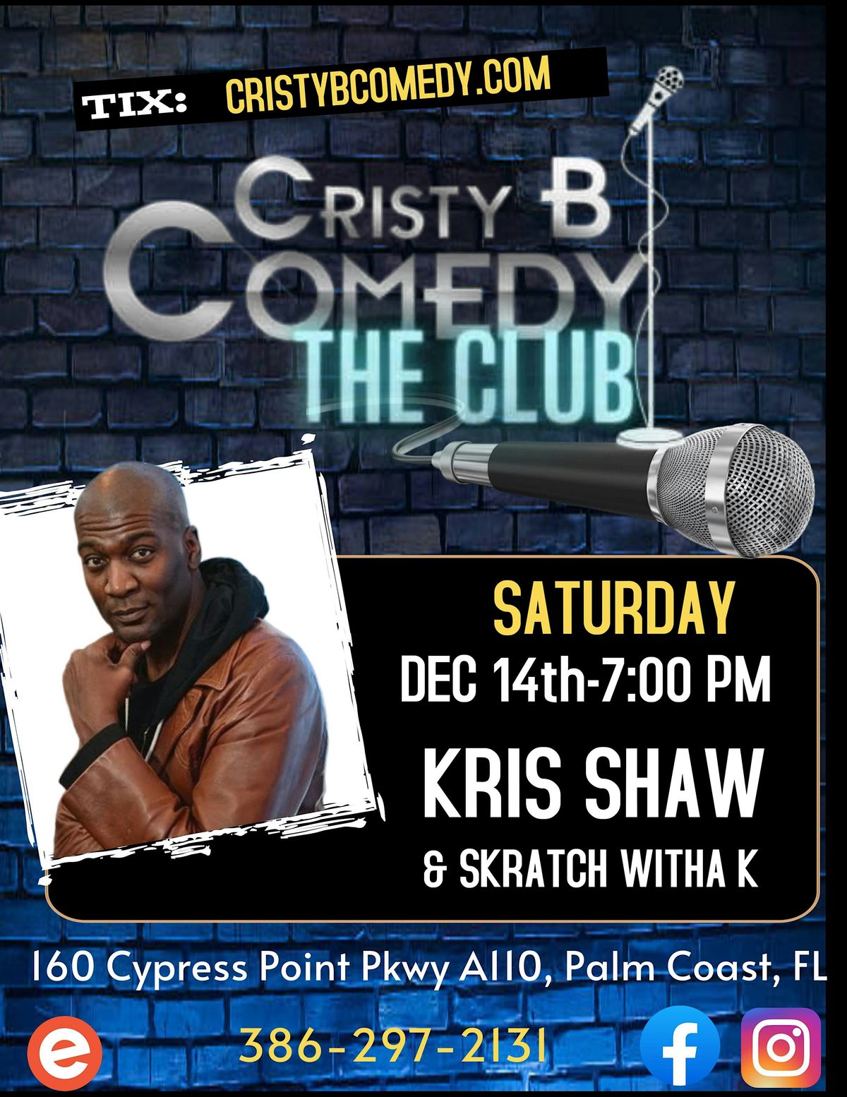 Saturday night Comedy with KRIS SHAW