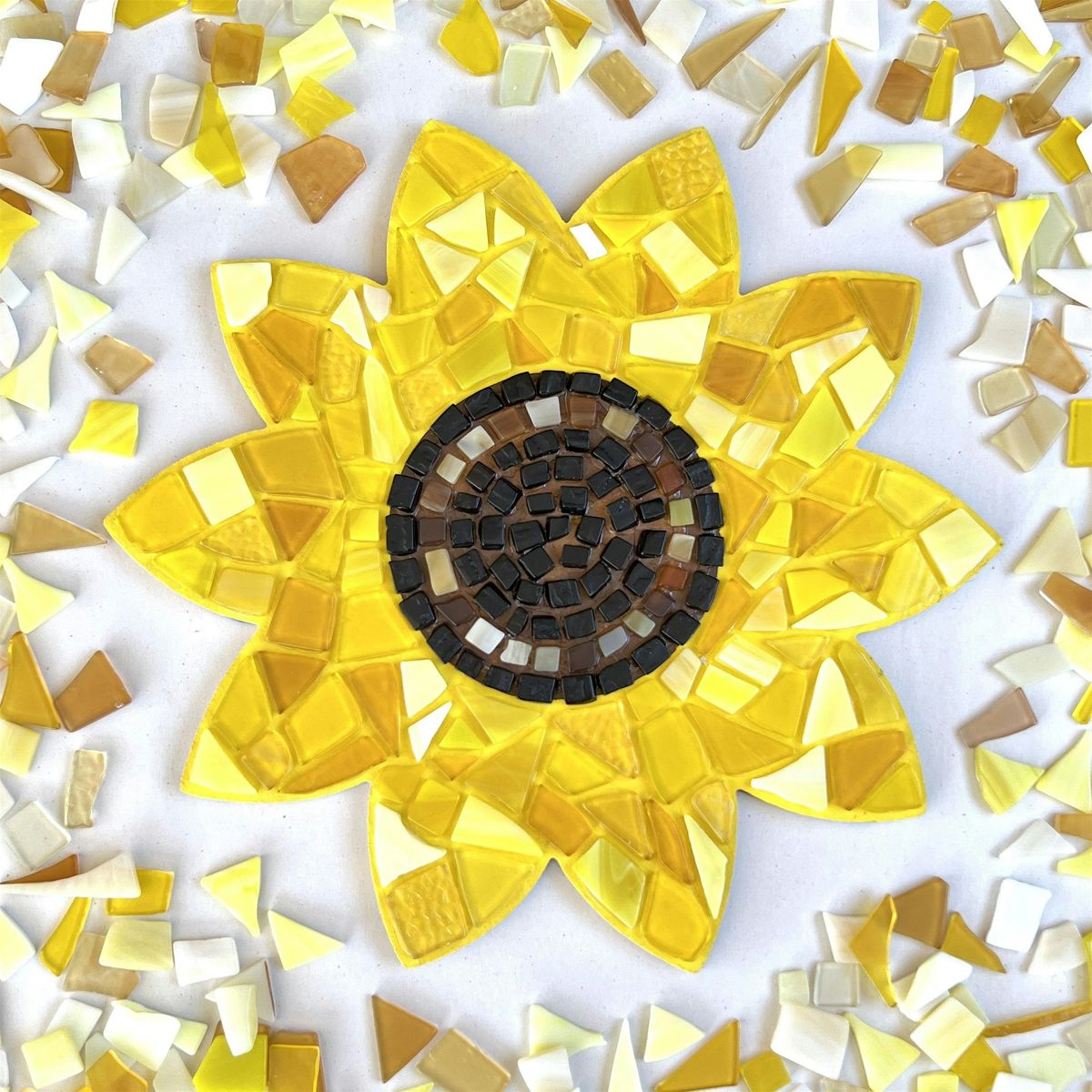 Sunflower glass mosaic class at The Vineyard at Hershey