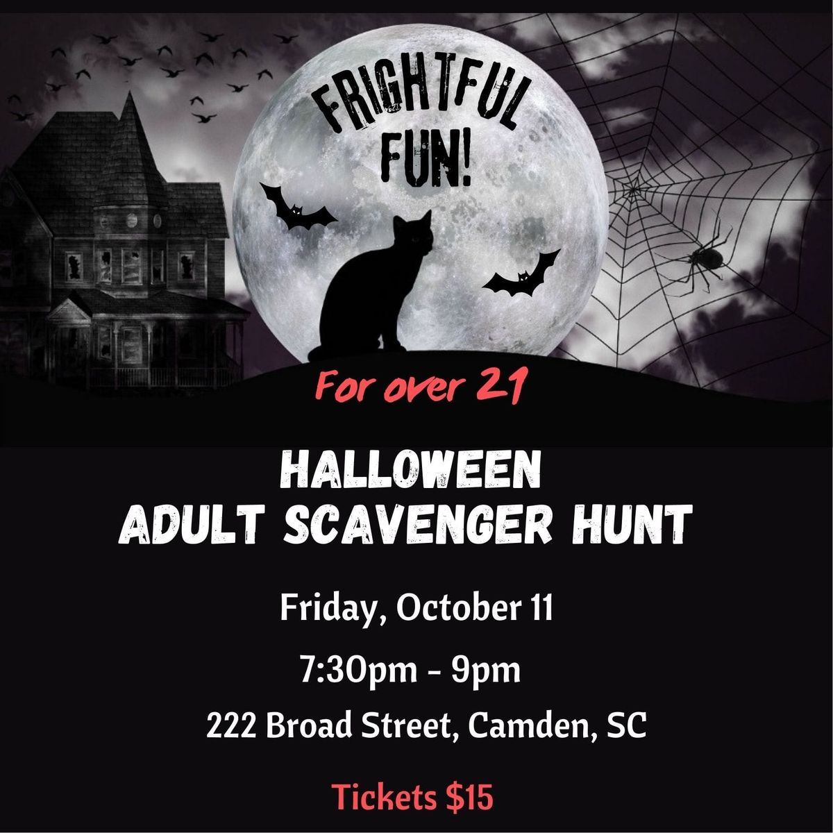 Frightful Fun over 21 Flashlight Scavenger Hunt