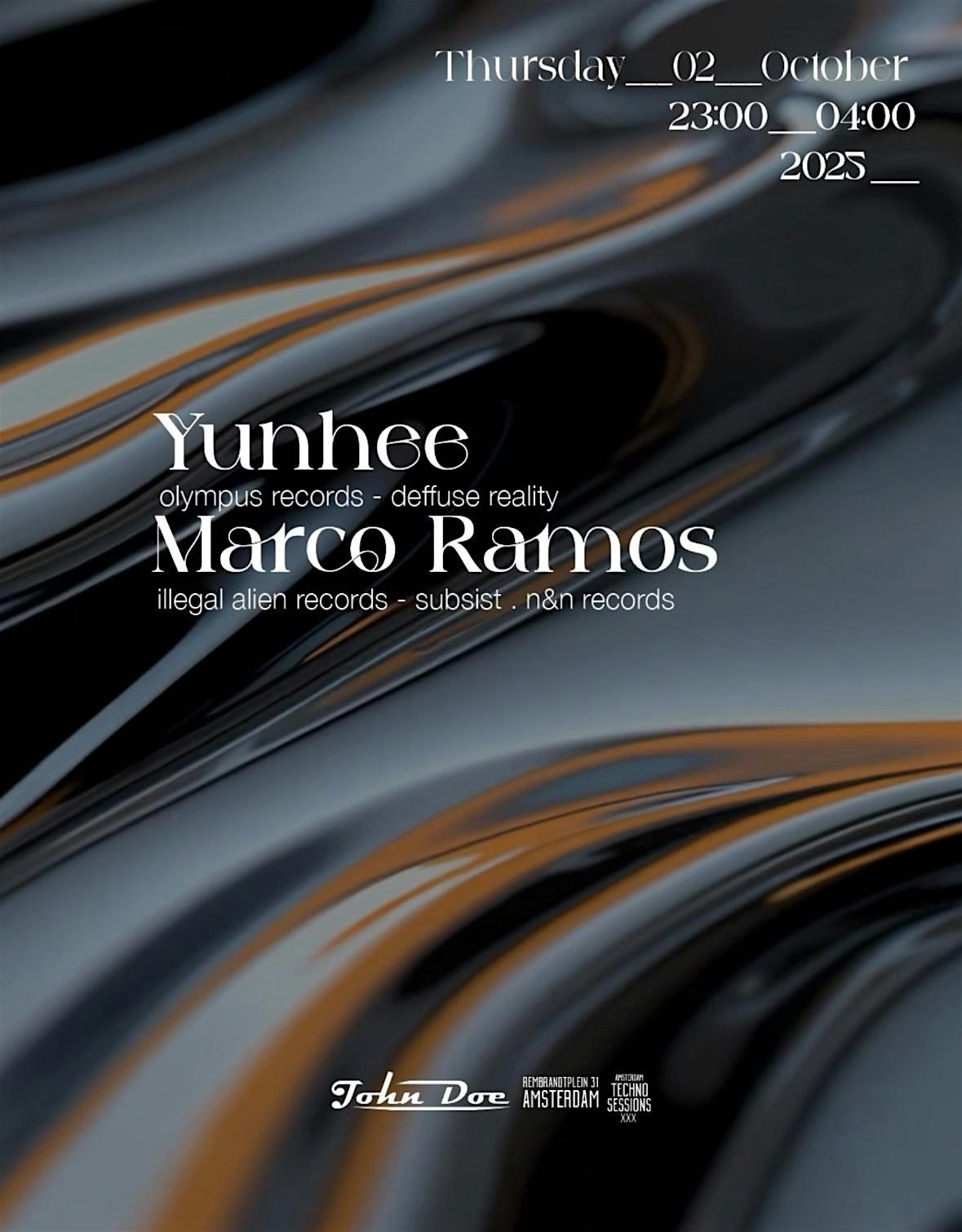Amsterdam Techno Sessions w\/ Yunhee (Olympus Records) & Marco Ramos (N&N)