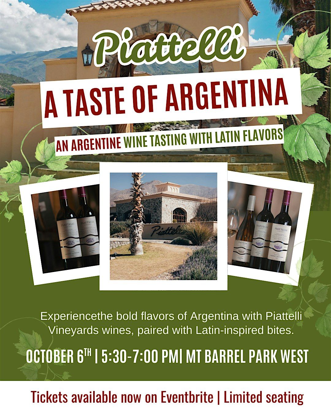 A Taste of Argentina: Wine Tasting & Latin Flavors