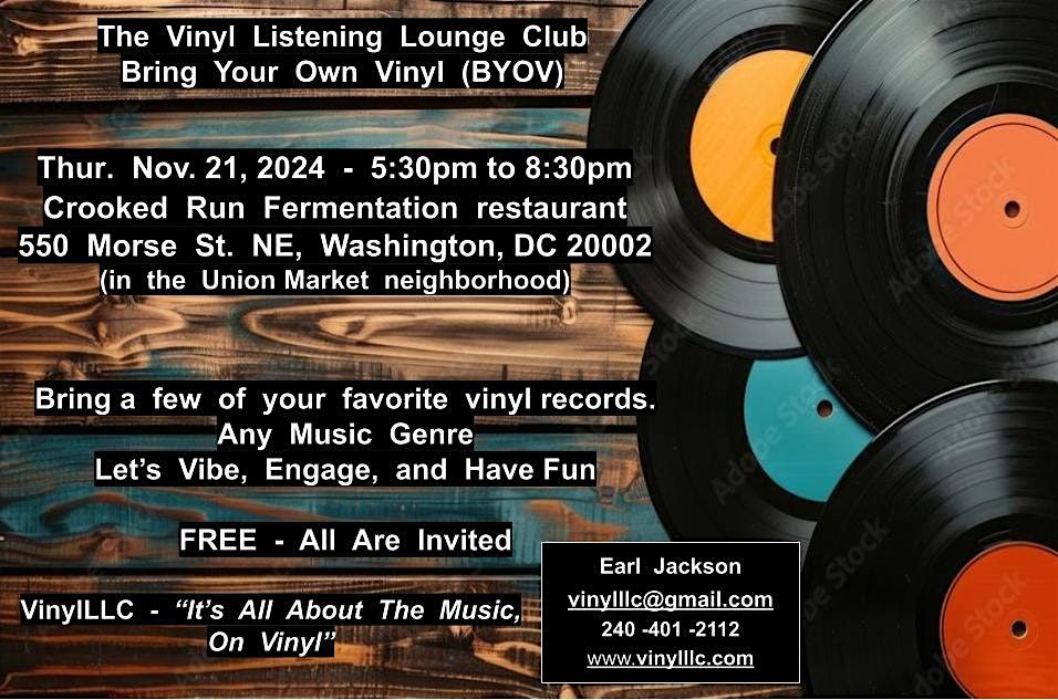 Vinyl Listening Lounge Club - Bring Your Own Vinyl (BYOV)