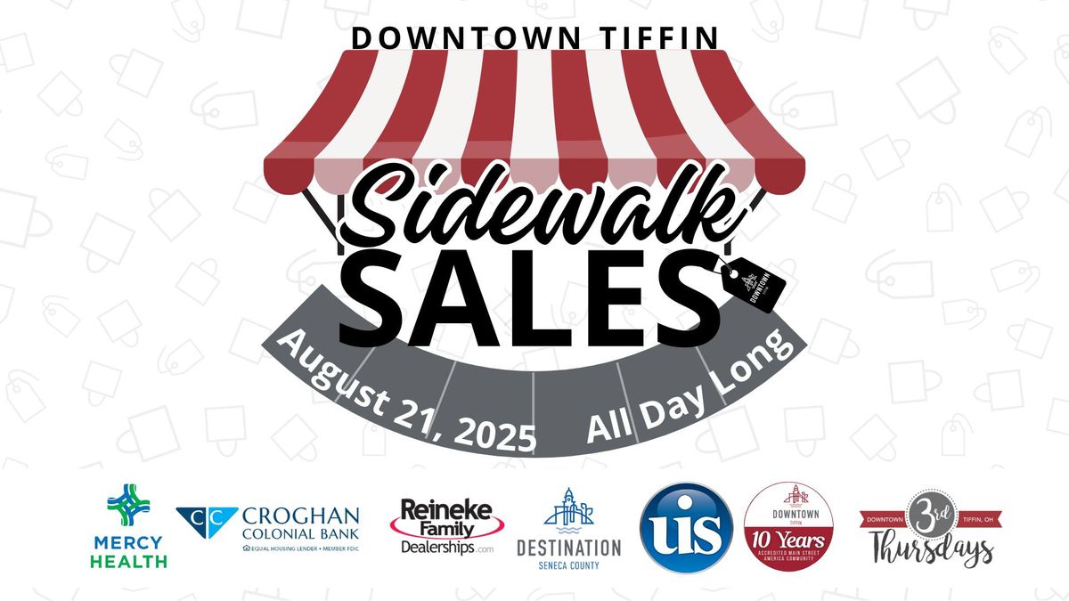 Downtown Tiffin Sidewalk Sales - 3rd Thursday (All Day)