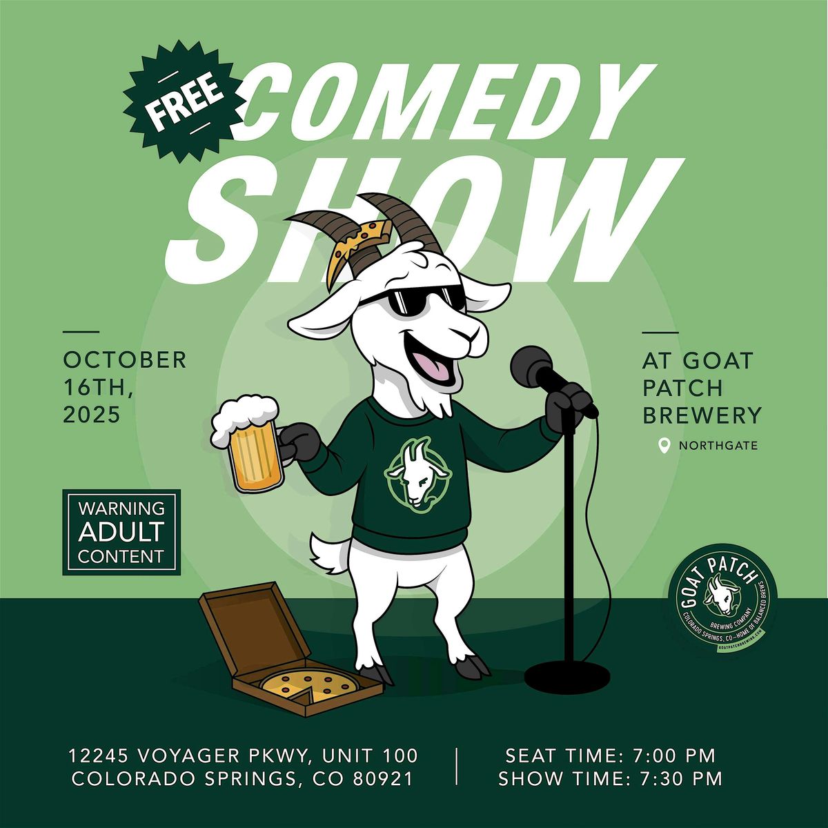 FREE COMEDY NIGHT!! at GOAT PATCH BREWING northgate