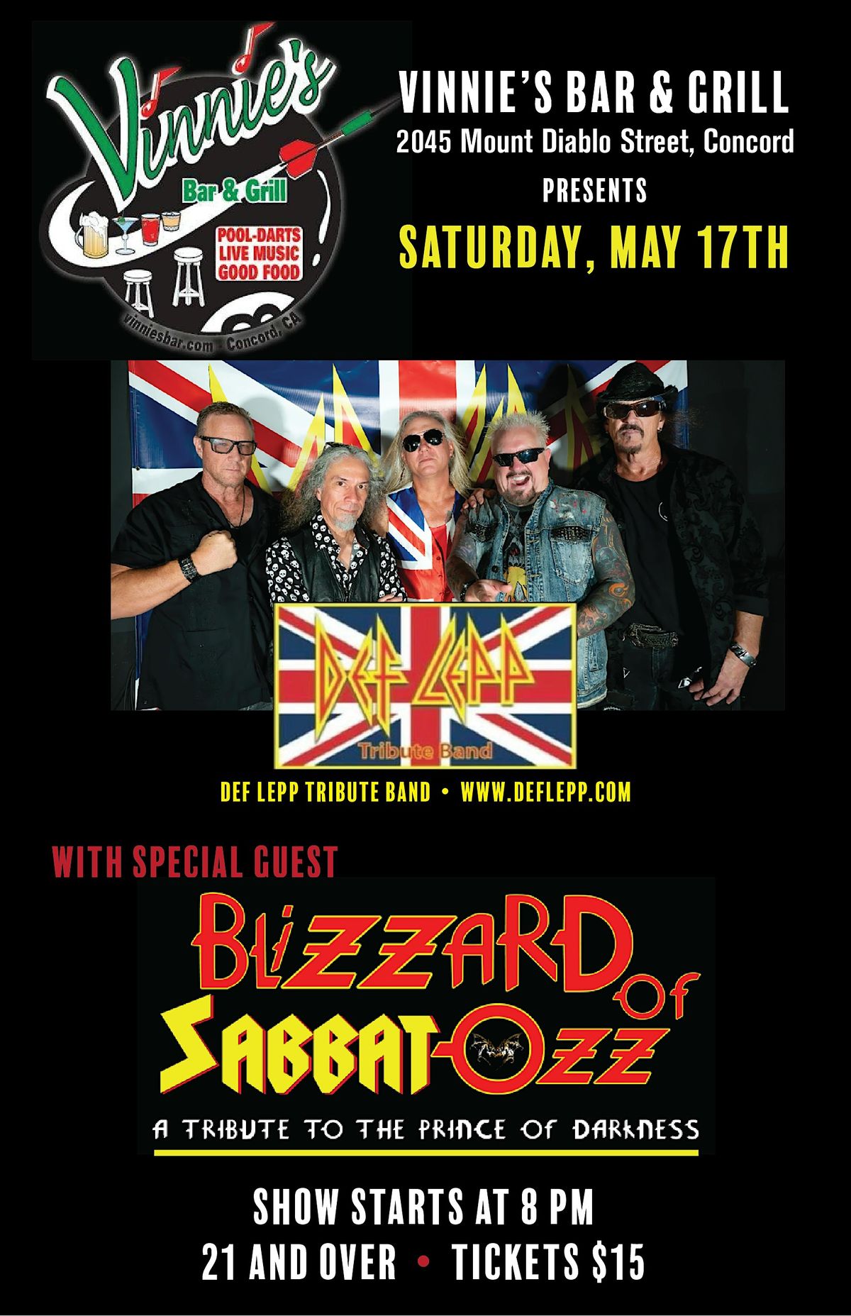 Def Lepp Tribute and Blizzard of SabbatOzz - Ozzy Tribute @ Vinnie's