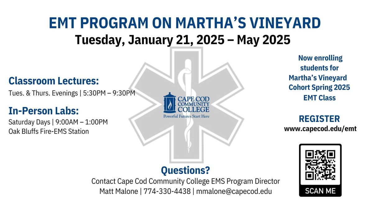 Spring 2025 EMT Program on Martha's Vineyard