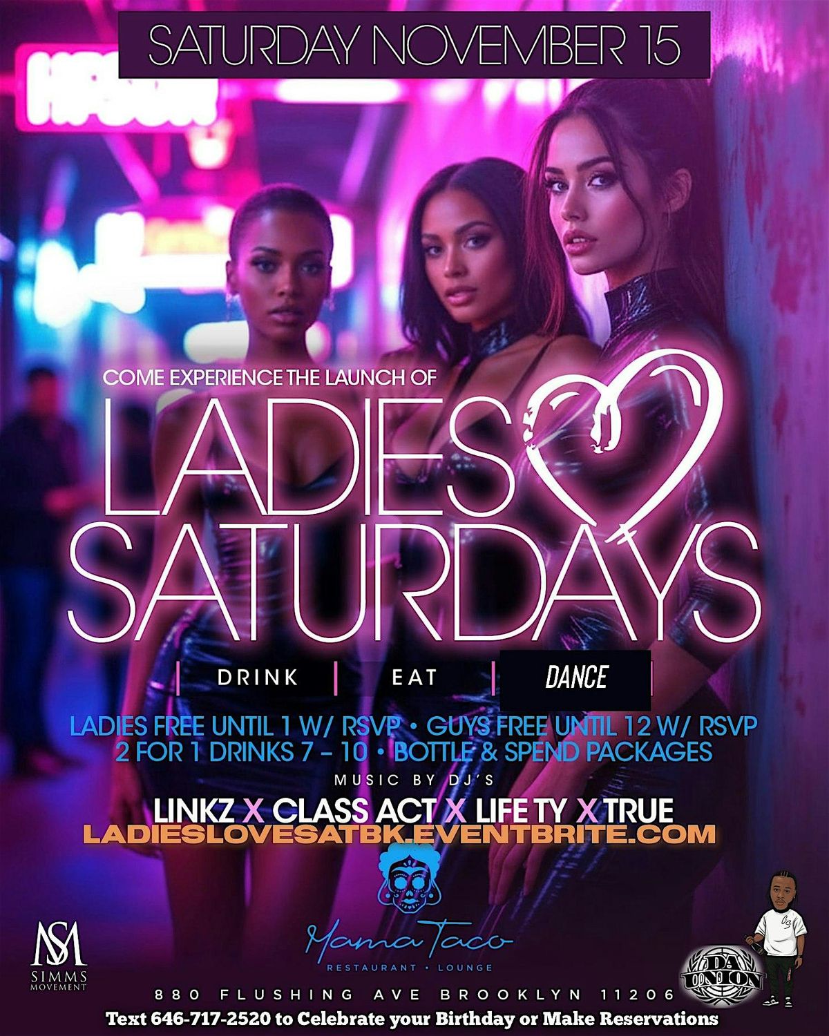 Ladies Love Saturdays Mama Taco Hip hop reggae Party Brooklyn NYC