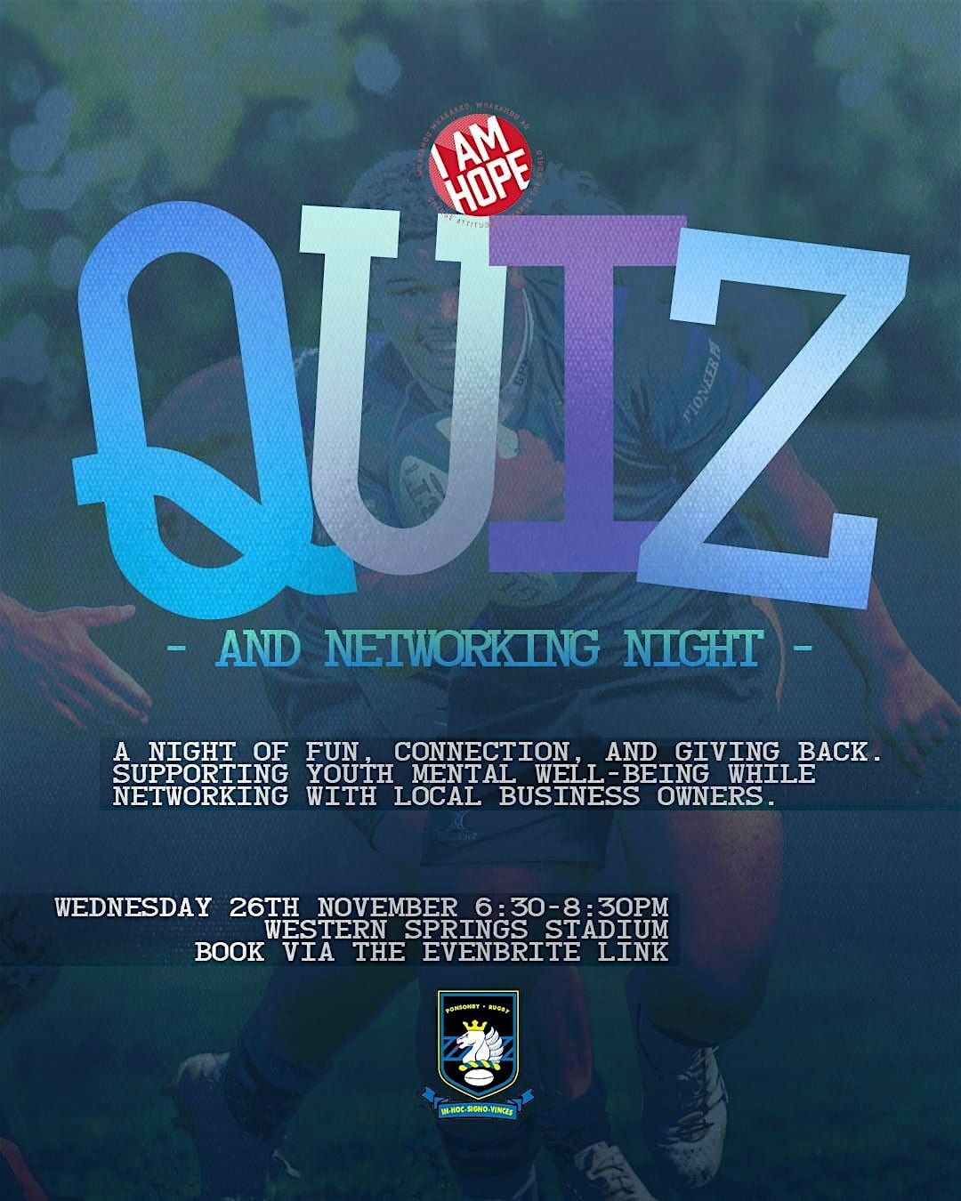 Ponsonby Rugby Club | I Am Hope \u2013 Charity Networking Quiz Night