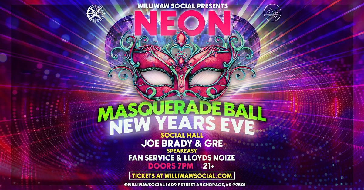 Neon Masquerade Ball New Years Eve at Williwaw