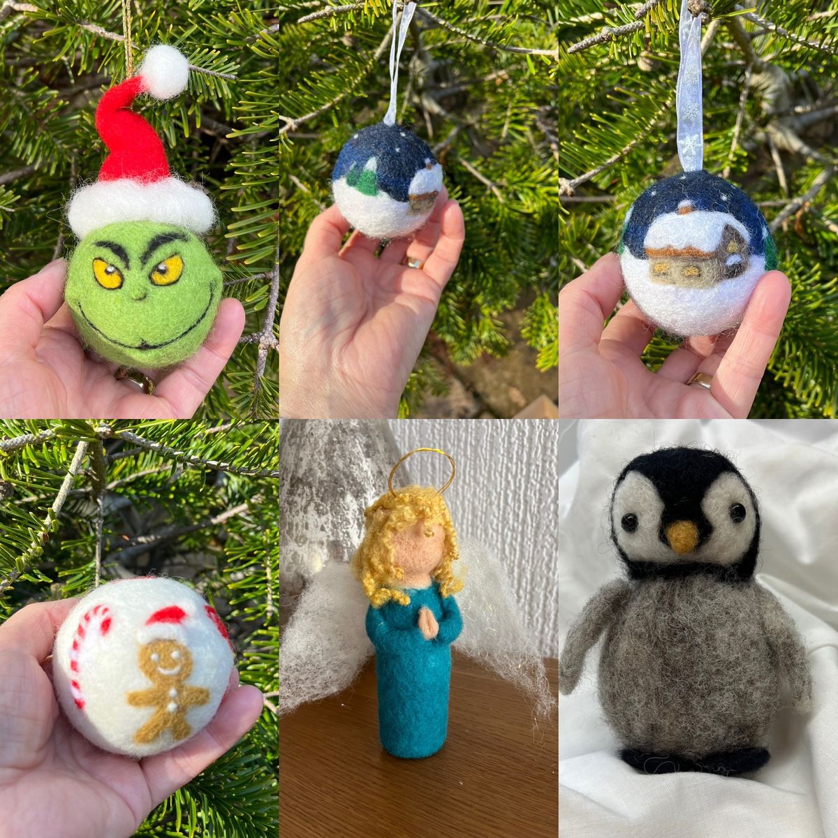 Needle felted Christmas decorations 