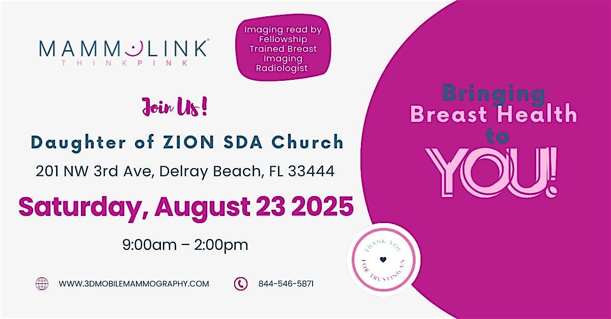 Mammograms at Daughter of ZION SDA Church