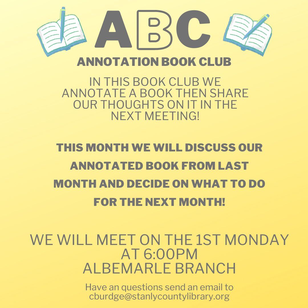 Albemarle Library - Annotation Book Club