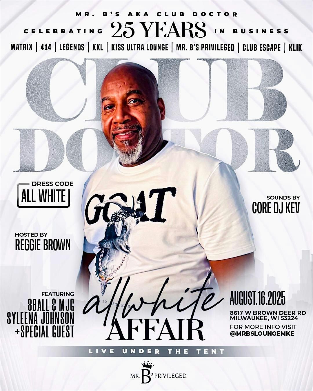 Club Doctor's 25 Year Anniversary - All White Affair Day Party